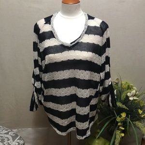 Umgee 3/4 Knit Sweater L